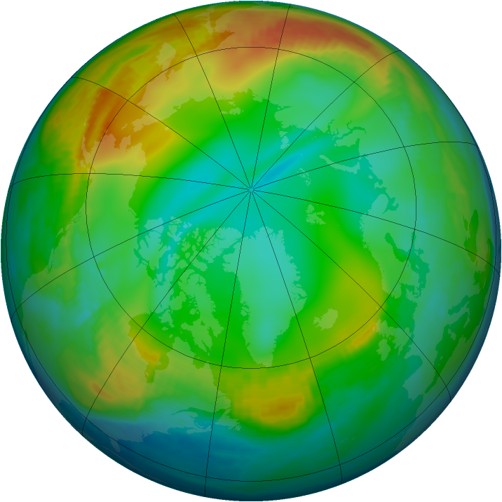 Arctic ozone map for 04 January 2000